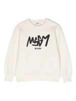 MSGM Kids sweat à logo imprimé - Blanc