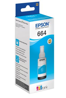 Epson 664 EcoTank Navulinkt Cyaan, cyaan