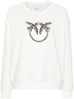 PINKO sweat à motif Love Bird en perles - Blanc