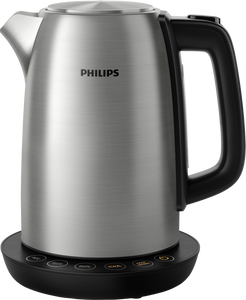 Philips Avance Collection Metalen waterkoker, 1,7 l, deksel met veer, temperatuurregeling