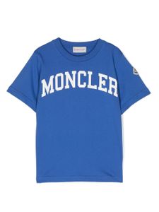 Moncler Enfant logo-print cotton T-shirt - Bleu