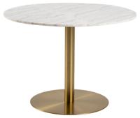 Eettafel Menno Marmer Wit Ø105cm Gouden Onderstel - Giga Living