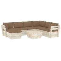 vidaXL 8-delige Loungeset met kussens pallet vurenhout