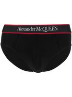 Alexander McQueen slip à bande logo - Noir