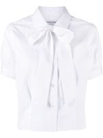 Thom Browne chemise en popeline à nœud - Blanc