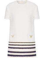 Valentino Garavani robe courte Mariniere en tweed - Blanc