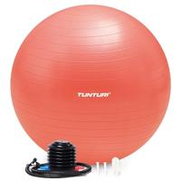 Tunturi Anti Burst Fitness bal met Pomp - Yoga bal 65 cm - Pilates bal - Zwangerschapsbal – 220 kg gebruikersgewicht - Incl Trainingsapp – Rose Goud