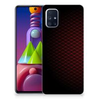 Samsung Galaxy M51 TPU bumper Geruit Rood - thumbnail