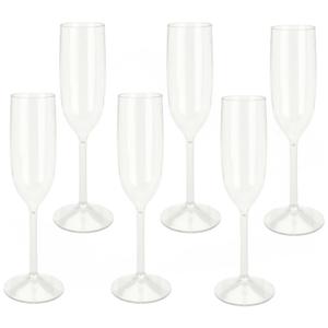 Prosecco/Champagneglazen - 10x - transparant - kunststof - 165 ml