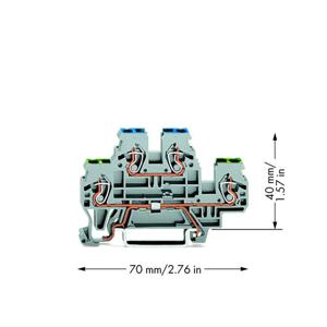 WAGO 870-517 Aardklem 2-etages 5 mm Spanveer Toewijzing: Terre, N Grijs 50 stuk(s)