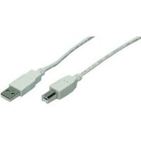 LogiLink 3m USB 2.0 USB-kabel USB A USB B Grijs - thumbnail