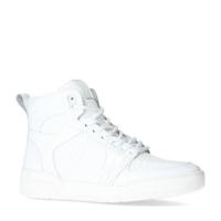 Manfield hoge leren sneakers wit