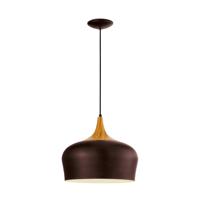 Eglo Hanglamp Obregon bruin met houtbruin 95385 - thumbnail