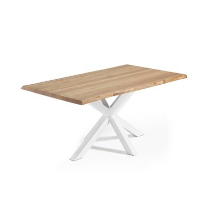 Kave Home Eettafel 'Argo' Wit/Eiken, 180 x 100cm