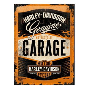 Muurplaat Harley Davidson garage 30 x 40 cm