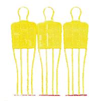 Precision trainingspoppen 197 cm geel 4-delig