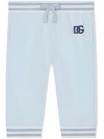 Dolce & Gabbana Kids pantalon de jogging à logo brodé - Bleu - thumbnail