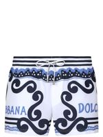 Dolce & Gabbana short de bain Marina à logo imprimé - Blanc