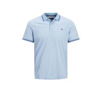 JACK & JONES PREMIUM regular fit polo met borduursels lichtblauw