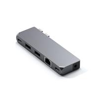 SATECHI USB-C Hub Multipoort Adapter Pro Hub Mini - USB4, USB-A Data, USB-C Data, Gigabit Ethernet En Audio Jack - Voor M2/ M1 Macbook Pro/Air (Spacegrijs)