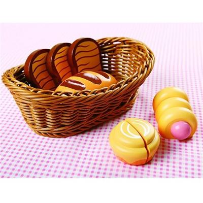 Broodmand met houten broodjes Broodmand met houten broodjes