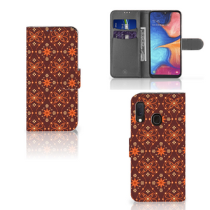 Samsung Galaxy A20e Telefoon Hoesje Batik Brown