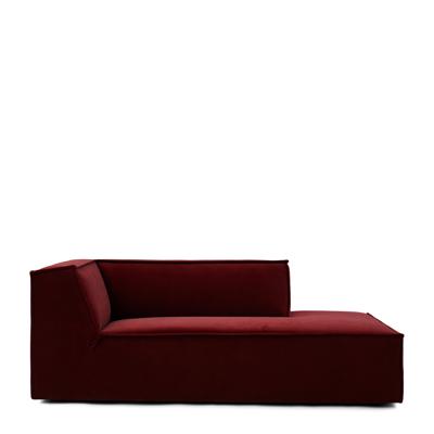 Rivièra Maison Modulaire Bank 'The Jagger' Chaise Lounge Rechts, Velvet, kleur Vineyard Burgundy