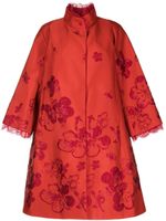 SHIATZY CHEN manteau brodé à col en dentelle - Rouge