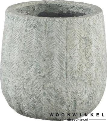 Metta Light Blue ceramic leaves pot round M