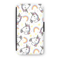 Rainbow Unicorn: iPhone X Flip Hoesje