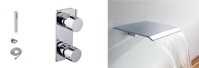 Mueller Dule waterval inbouw badkraan thermostatisch chroom Mueller Dule waterval inbouw badkraan thermostatisch chroom