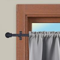 CINTACOR Decoratieve gordijnroede, uittrekbaar, metaal, met schroeven en houders, verstelbare stang, diameter 10 mm, kleur: zwarte wijzerplaat, 120-215 cm