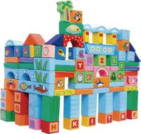 Viking Choice  Houten blokken - oceaan thema - 100-delig - met vormsorteer emmer