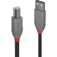 LINDY USB-kabel USB 2.0 USB-A stekker, USB-B stekker 7.50 m Zwart 36676