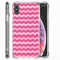 Apple iPhone X | Xs Doorzichtige Silicone Hoesje Waves Pink