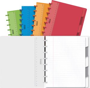 Adoc Colorlines schrift, ft A5, 144 bladzijden,commercieel geruit, geassorteerde kleuren