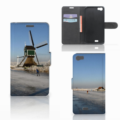 Wiko Lenny Flip Cover Schaatsers Wiko Lenny Flip Cover Schaatsers