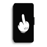 Middle finger black: iPhone XR Flip Hoesje - thumbnail