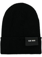 TEAM WANG design bonnet en maille à patch logo - Noir - thumbnail