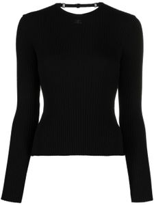 Courrèges open-back fine-ribbed top - Noir