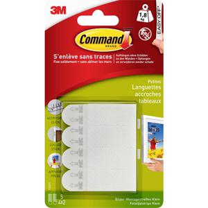 Command fotolijststrips, 17202C, Wit, 4 x 2 kleine strips