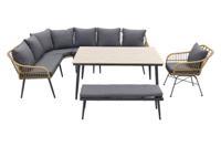 Garden Impressions Margriet lounge dining set met stoel - Naturel - 7 delig - thumbnail