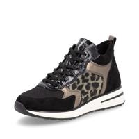 Remonte Klassieke dameslaarzen D1G71, dameslaarzen, losse inlegzool, zwart combi 03, 36 EU