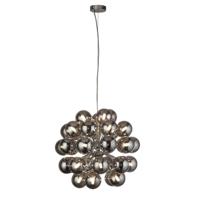 Searchlight Hanglamp Glas Berry Globe 27-lichts zwart met smoke glas 52131-27SM - thumbnail