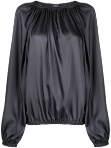 Blanca Vita blouse froncée à fini satiné - Gris