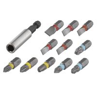 wolfcraft Bit-set sleuf/kruiskop (PH/PZ), 12-dlg. I 2445000 I 11 Solid-bits in verschillende maten, incl. bithouder