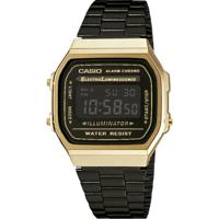 Casio A168WEGB-1BEF Horloge Kwarts (l x b x h) 38.6 x 36.3 x 9.6 mm Goud Materiaal (behuizing): Hars Materiaal (armband): RVS - thumbnail