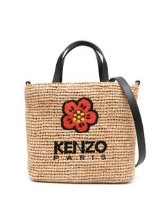 Kenzo sac cabas Boke Flower en paille - Tons neutres