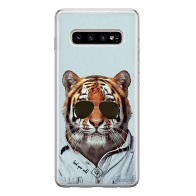Samsung Galaxy S10 siliconen hoesje - Tijger wild Samsung Galaxy S10 siliconen hoesje - Tijger wild