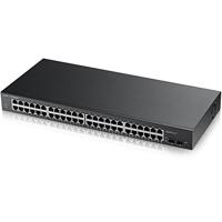 Zyxel 48-Poorts Gigabit Switch | Smart Managed | Rekmontage e 2 SFP Ports | VLAN, IGMP, QoS| Beperkte Levenslange Garantie [GS1900-48]
